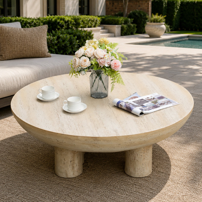 Magnesium Oxide Round Outdoor Coffee Table