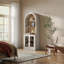 Grande armoire vitrée arquée avec portes en verre, blanc-1245787905