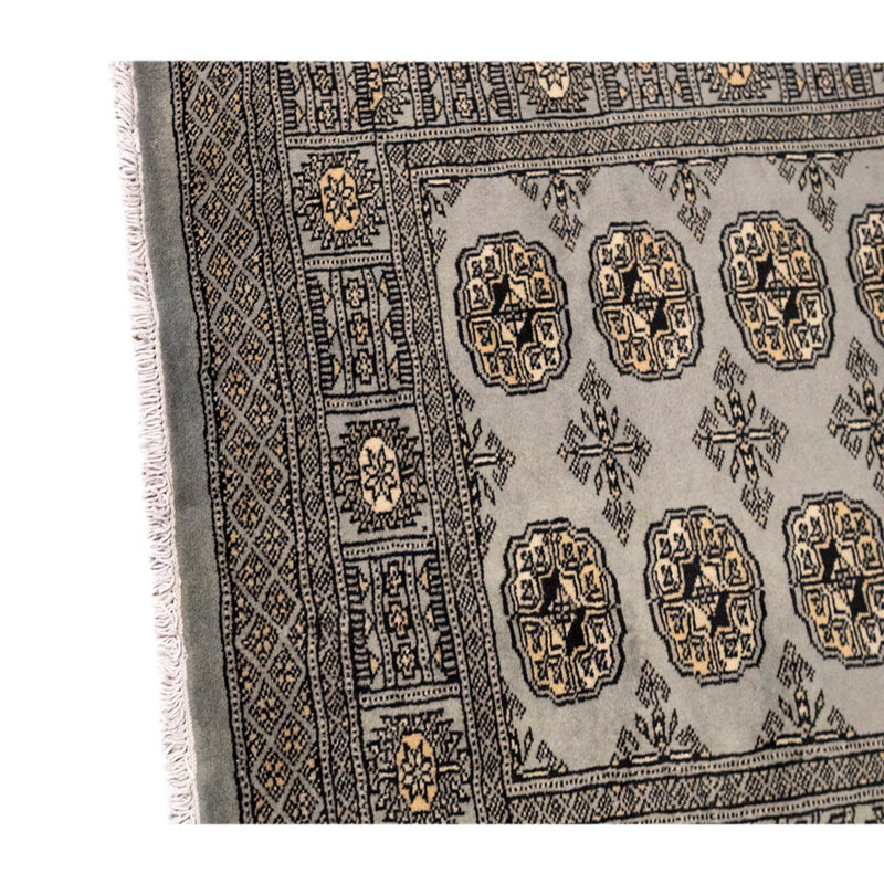 Tapis gris / gris anthracite / crème de haute qualité noué à la main
