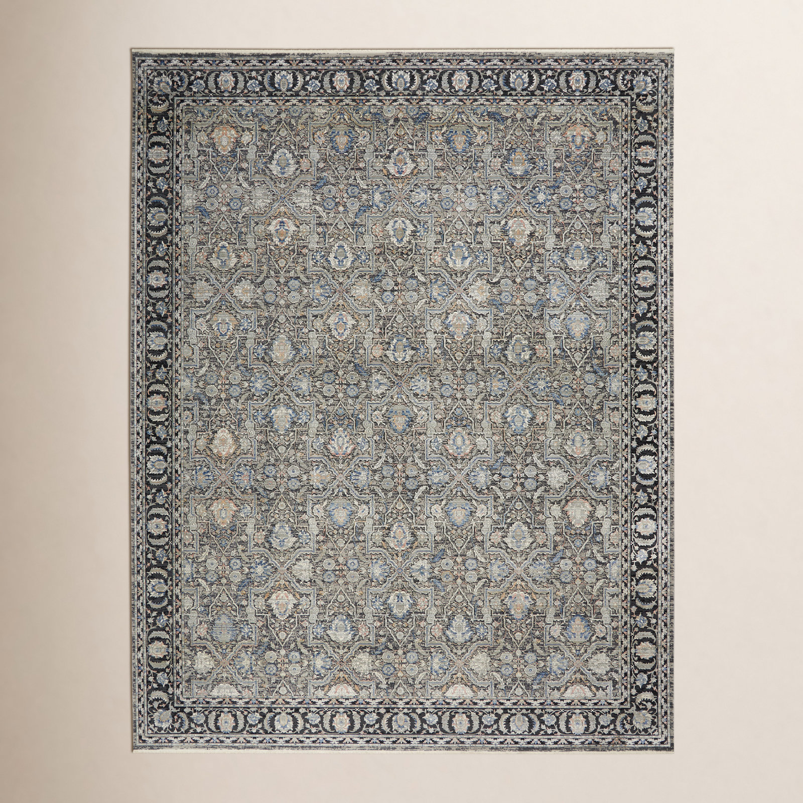Halle Gray/Black Rug, Rectangle 8'6" x 11'6"