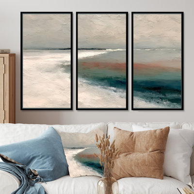 «Summer Beach Waves Shoreline In Prince Edward Island», ensemble de reproductions d'art mural