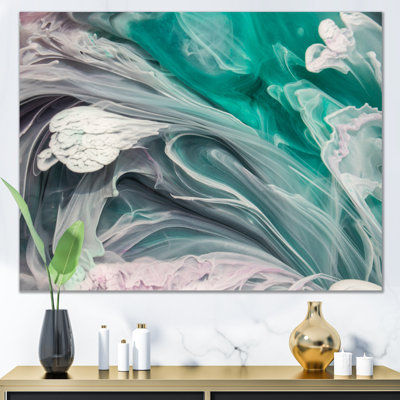 " Turquoise And Purple Liquid Flow Art "