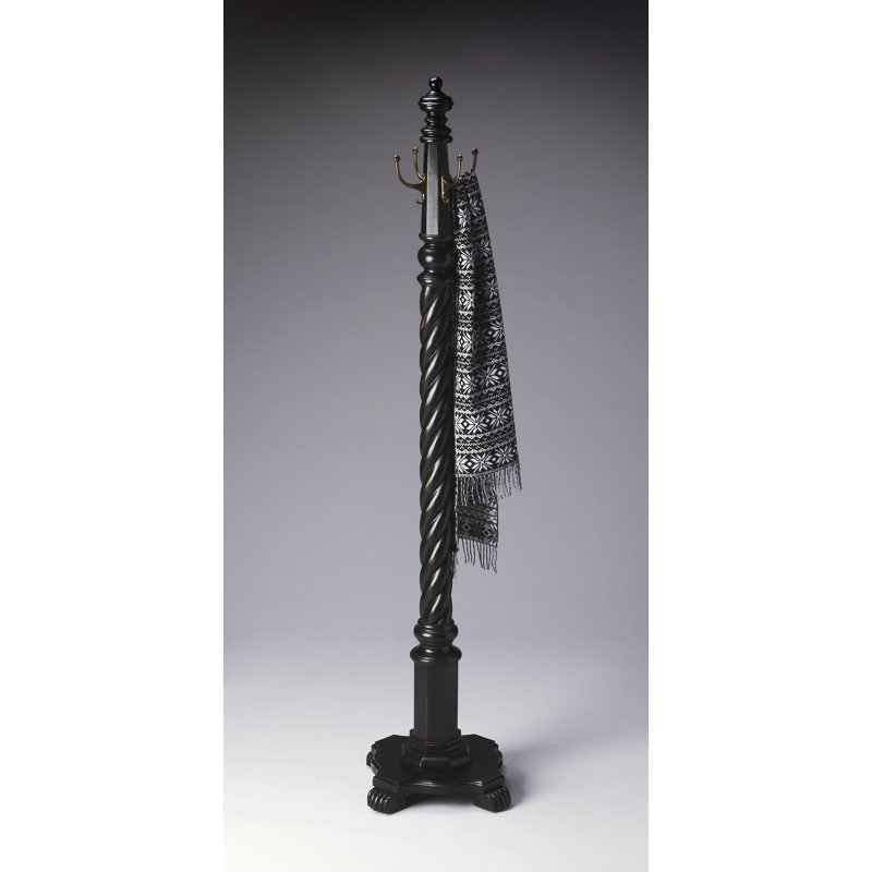 Shelissa Plastic Freestanding 8 - Hook Coat Rack, Black Licorice