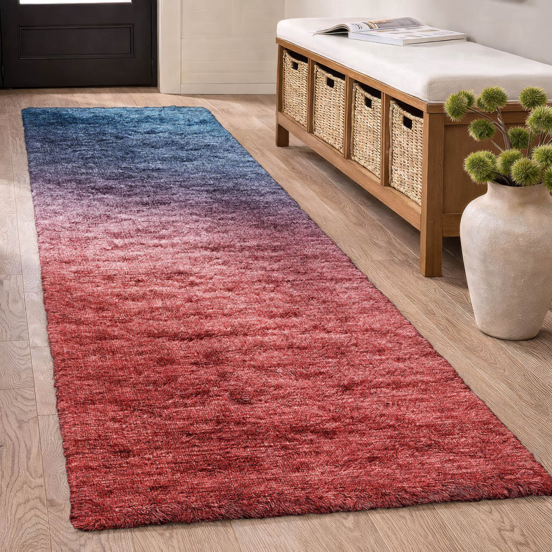 Tapis dégradé de qualité supérieure lavable à la machine ADS587, Navy, 2'3" x 7'6" Runner