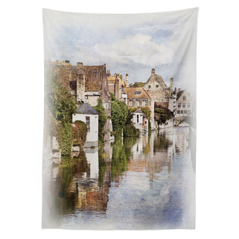 Nappe d’architecture classic gothic bruges canal view build, 90 po x 60 po