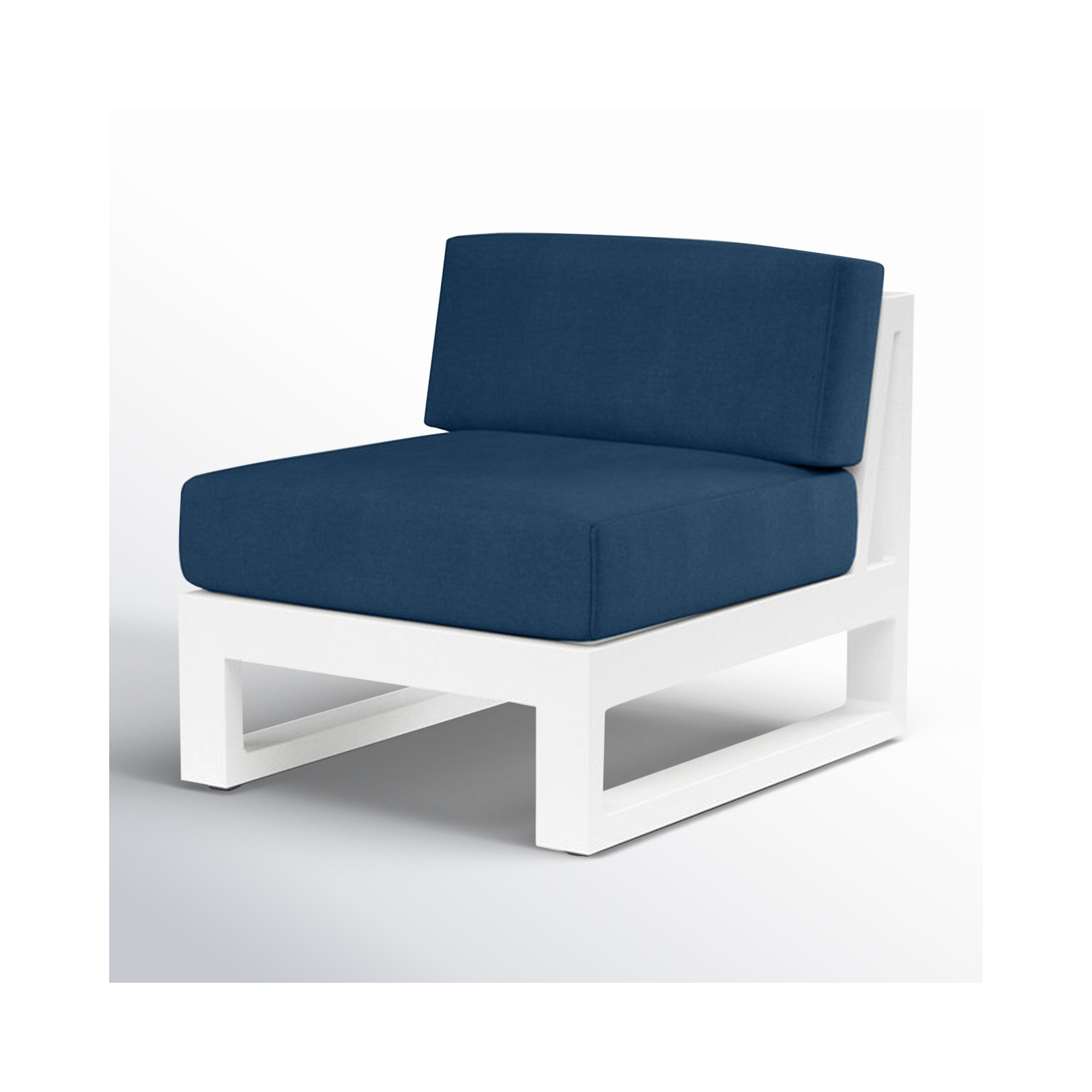 Camela Aluminum Outdoor Armless Lounge Chair , Sunbrella® Cushions Included, Spectrum Indigo Sunbrella®