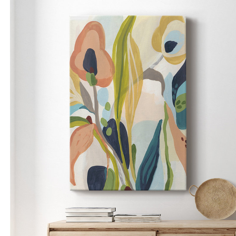 Jungle Jewels II - peinture sur toile tendue, H 27 po x l 16 po x P 1,5 po