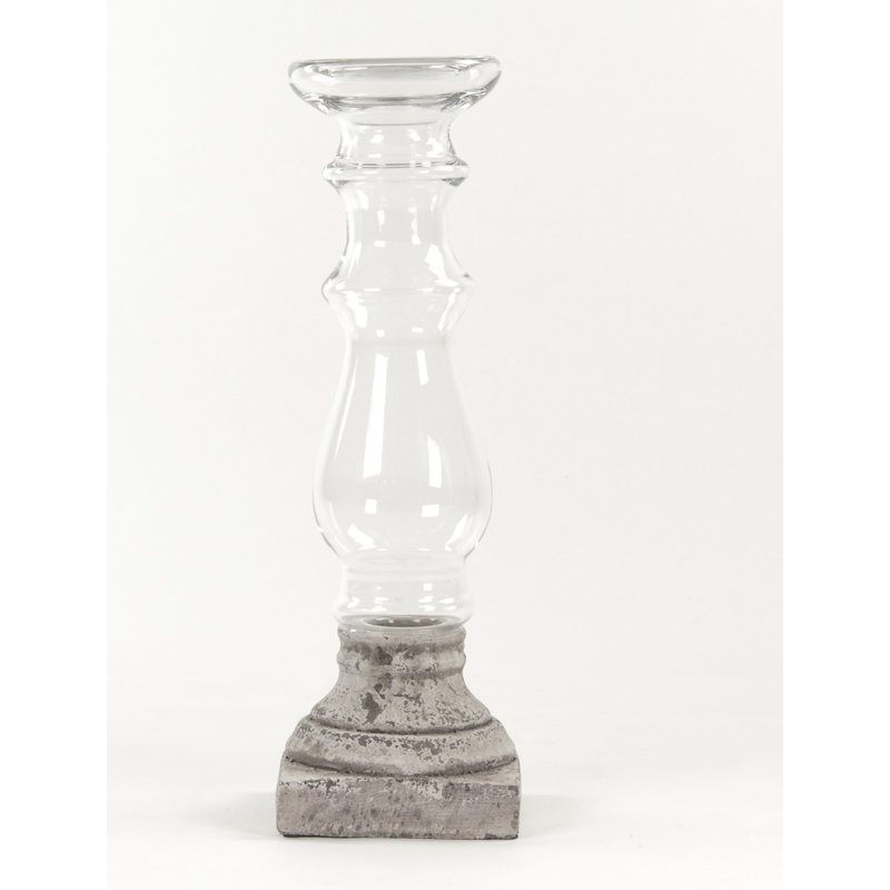Concrete / Cement Tabletop Candlestick, 21.5" H x 6.5" W x 6.5" D