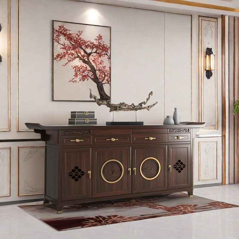 New Chinese Style Solid Wood Sideboard
