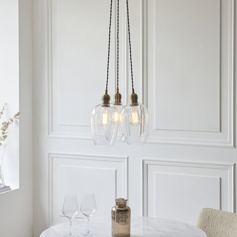 Alans 3 - Light Chandelier, Antique Brass