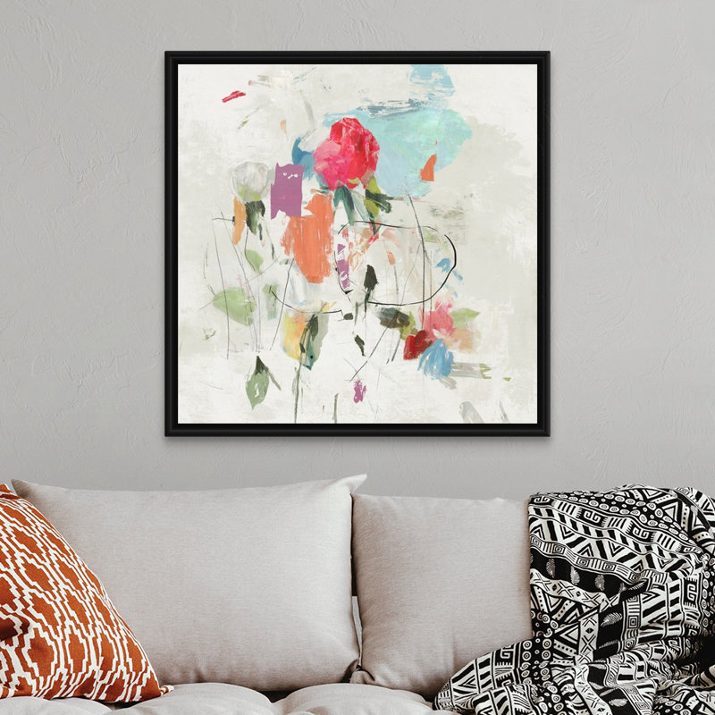 Spread Love II par PI Studio - reproduction d'art sur toile, H 38 po x l 38 po x P 1,75 po, Cadre flottant noir