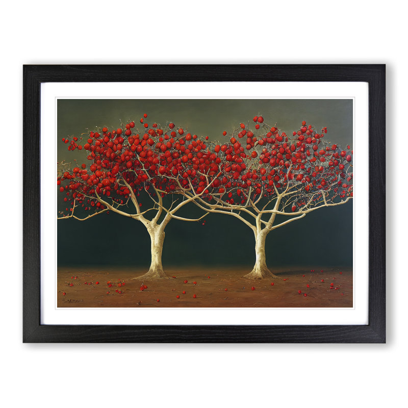 Beauteous Apple Trees - Framed Print, 25cm H x 34cm W x 2cm D, Black