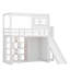 Lit mezzanine avec garde-robe, tablettes de rangement