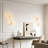 4-Light Glass Wall Sconce, Built-In Led Warm Light