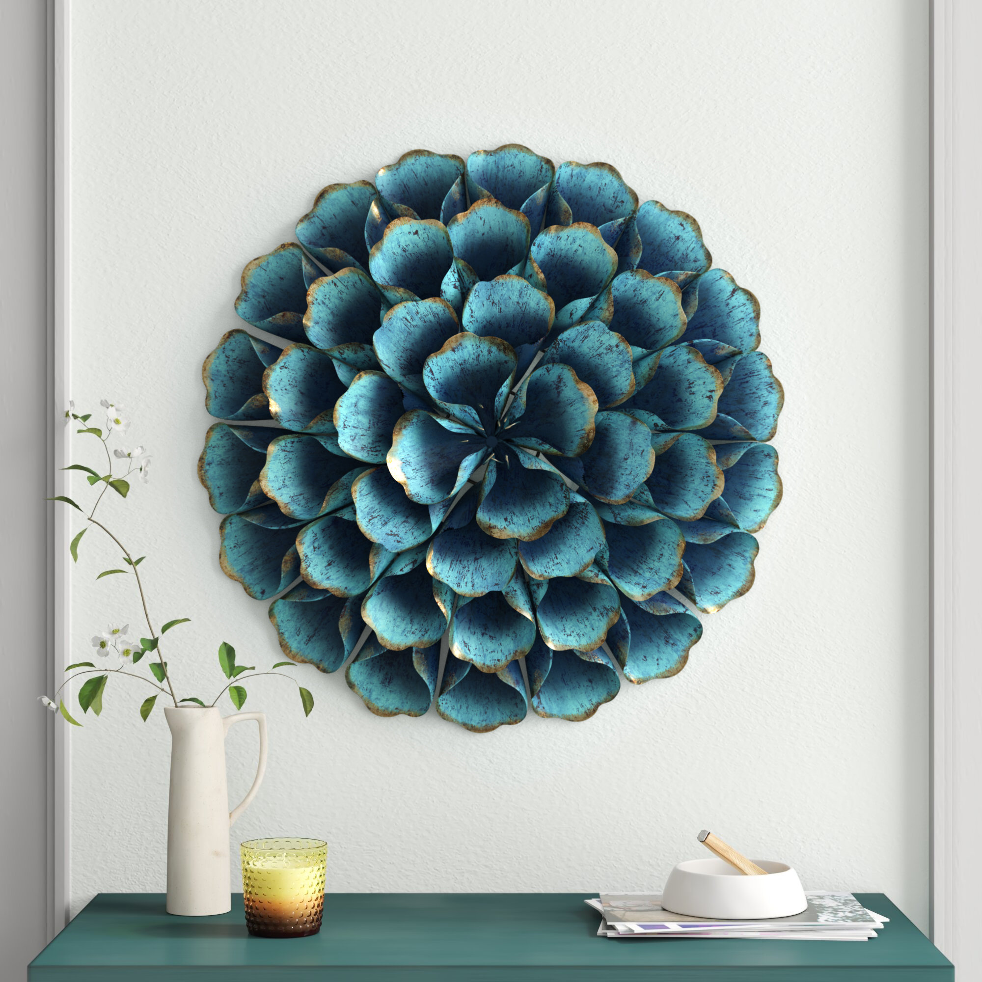 Teen Girl Room Decor Set of 3 Canvas or Prints Turquoise and Grey Room  Decor for Teen Girl Abstract Floral Art Teal Gray Wall Art 