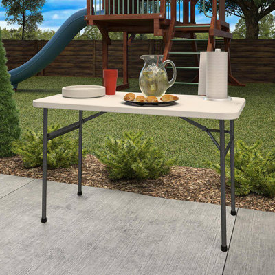 Plastic Folding Table, Portable Indoor Outdoor Heavy Duty Utility Table For Game Camping Dining Party