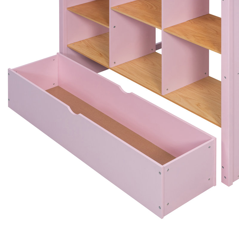 Kids Loft Bed, Full, Rose
