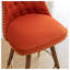 Ensemble de 2 tabourets de comptoir capitonnés Elvara avec garniture cloutée, revêtement en velours orange et pieds en bois d'hévéa-130778057