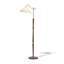 Blanc + or + tissu brun-noix + bois massif + lampes sur pied sans fer