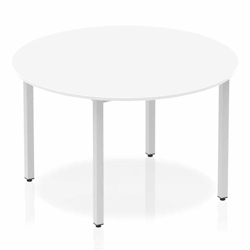 Kyvan 120cm Circle Conference Table, White