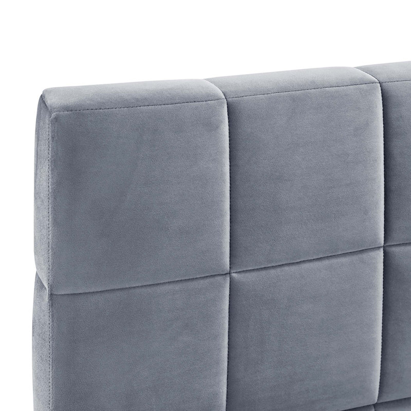 Full Upholstered Daybed/Sofa Bed Frame, Velvet, Gray