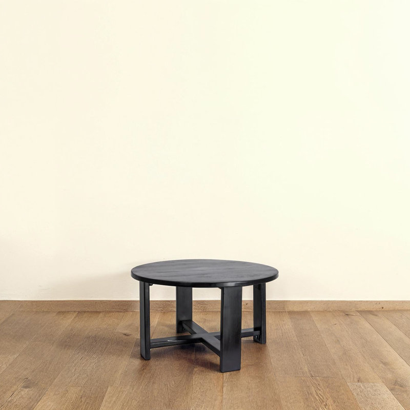 Table basse Elegant Acacia Trestle, Noir, noir, noir, noir
