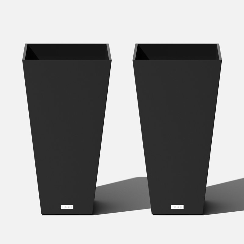 Pure Series Midland Planter, 2, 76cm H x 39cm W x 39cm D, Black