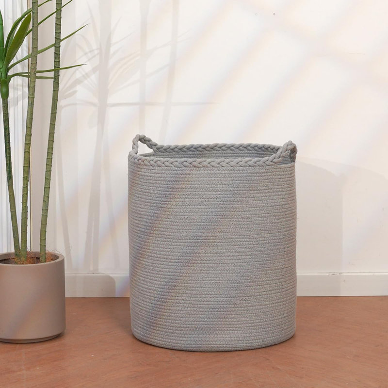 90L Oversize Woven Laundry Basket, Large Cotton Laundry Hamper For Blankets, Clothes, Pillows, Toys, And Shoes With Sturdy Handles, Natural Breathable Material