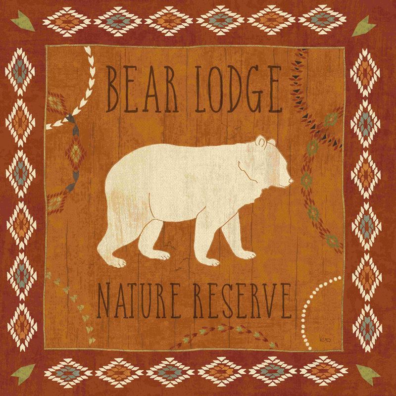 "Lodge Resort I" par Véronique Charron - Art textuel sur toile tendue, H 20 po x l 20 po, Pas de tapis