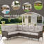 Ensemble de canapé modulaire d'extérieur en L avec chaises berçantes et table d'appoint Valierius-1052444777