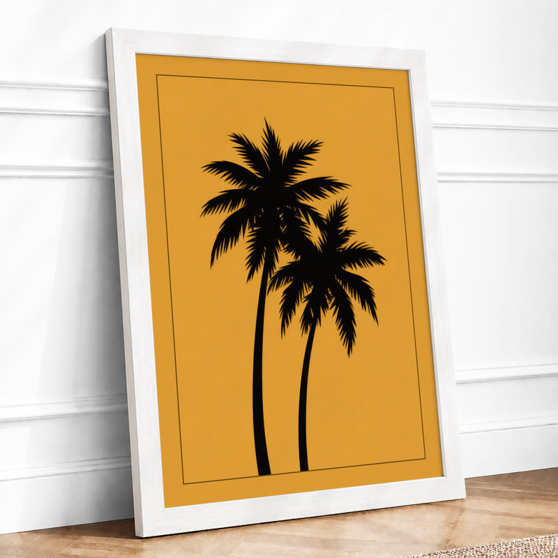Palm Silhouettes Tropical - Framed Print, A3 - 42.0 x 29.7 cm, White