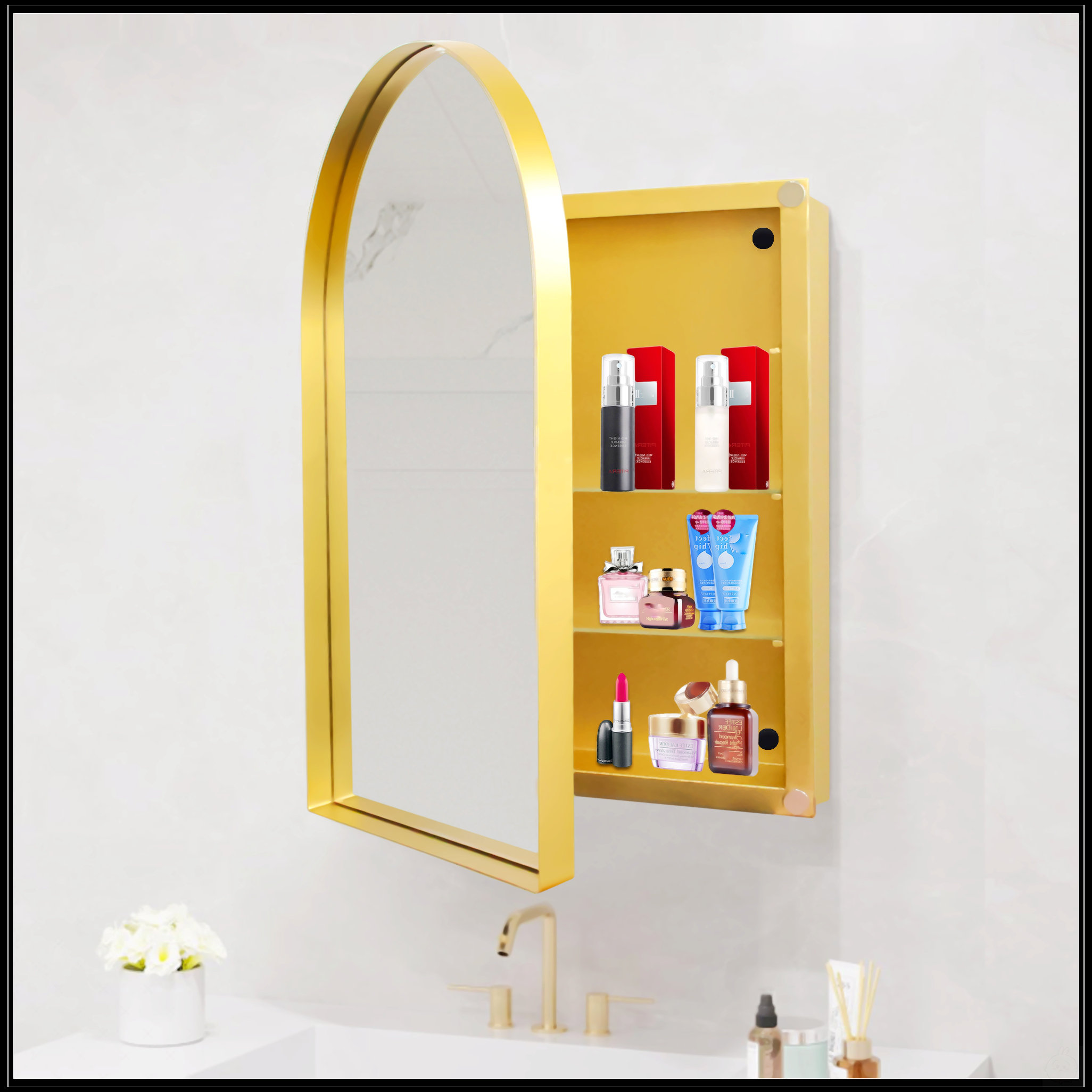 Red Barrel Studio 24X36 Inch Arched Recessed Medicine Cabinet - Wayfair ...