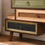 Petite armoire à 4 tiroirs Fienley Staggered avec matériaux mixtes artistiques, poignées rétro et design compact