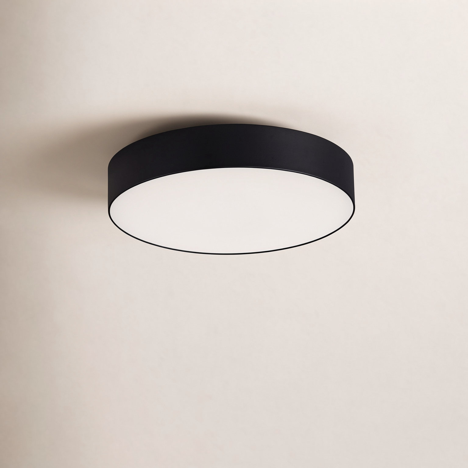 Warrenton Single Light Acrylic LED Flush Mount, 0.75" H x 5" W x 5" D, Black