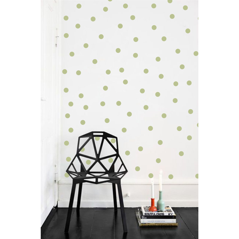 Adhésif décoratif à pois, H 48 po x l 78 po x P 0,01 po, Céladon