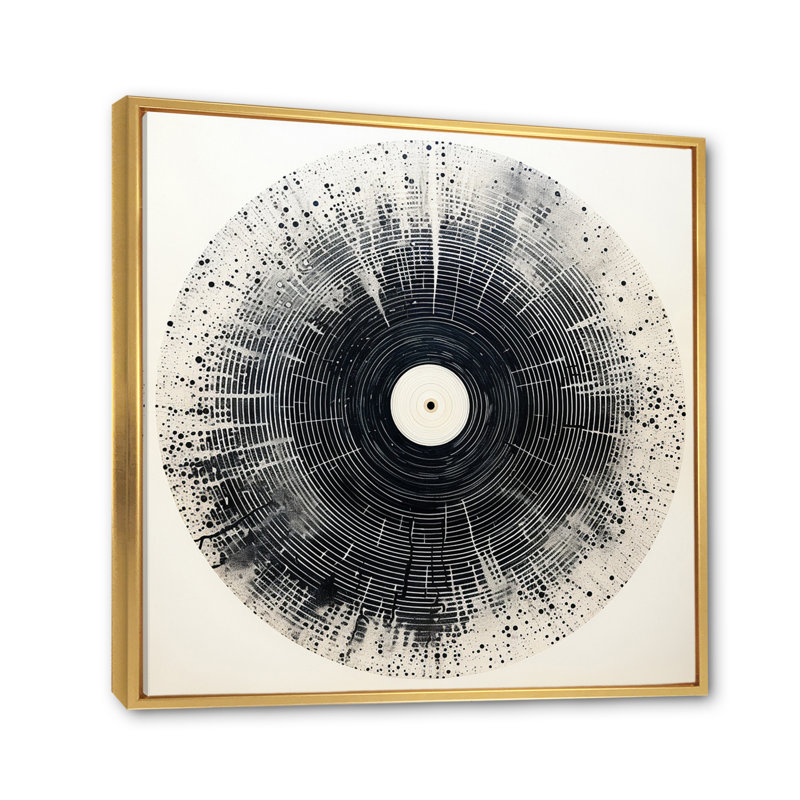 Vinyle disque vinyle Serenade III, H 36 po x l 36 po x P 1,5 po, Cadre flottant doré