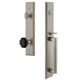 Carré Handleset with Single Cylinder Deadbolt and Lyon Door Knob and Rosette