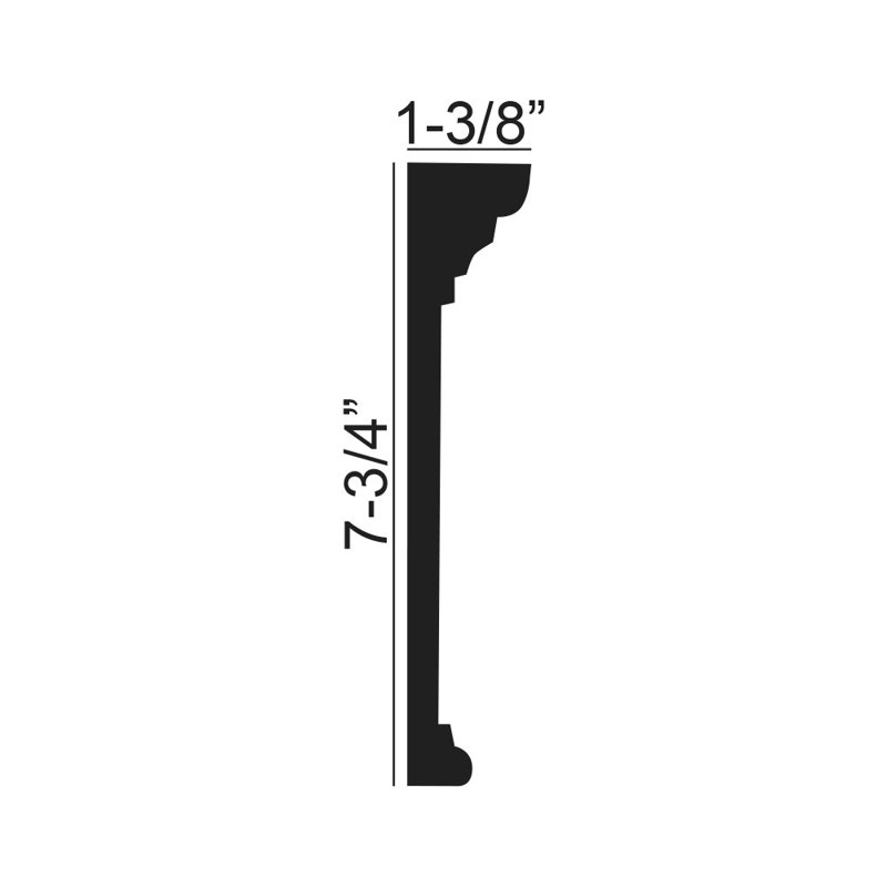 1-3/8 in x 7-3/4 in x 96 in Decorative Polyurethane Panel Moulding Pro Pack 16 LF