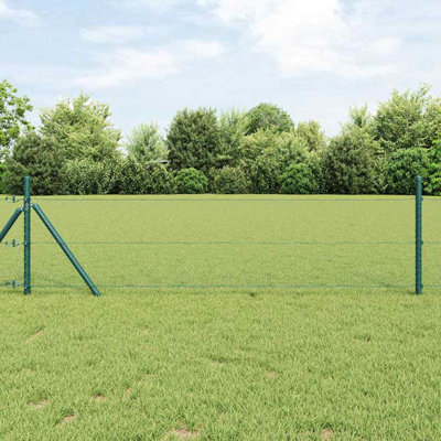 Vidaxl Fence With Posts PVC-Coated Steel