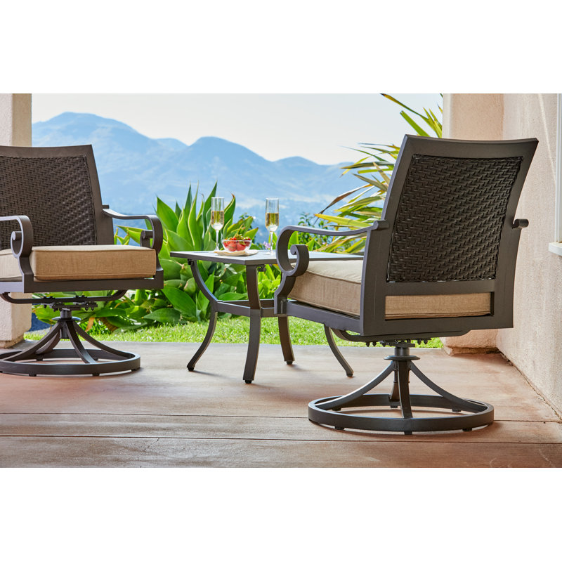 Ensemble bistro avec coussins de 23,4 po de long pour 2 personnes avec coussins, Brun clair