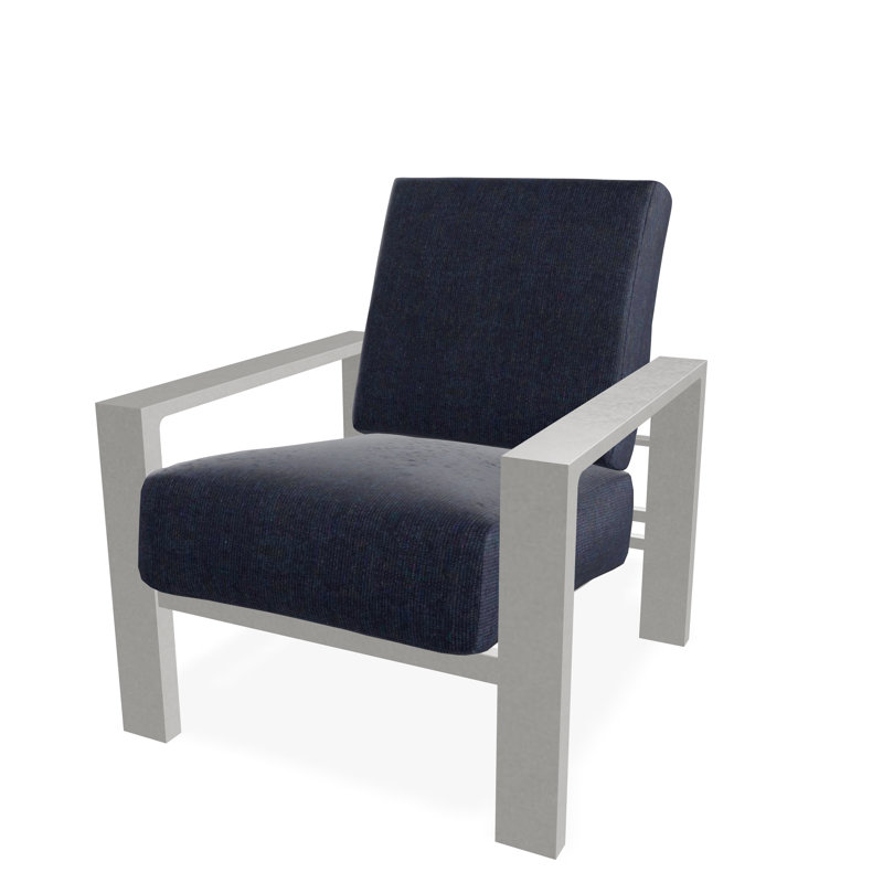 Larssen Deep Seating Cushion Arm Chair, Spectrum Indigo Sunbrella®, Snow