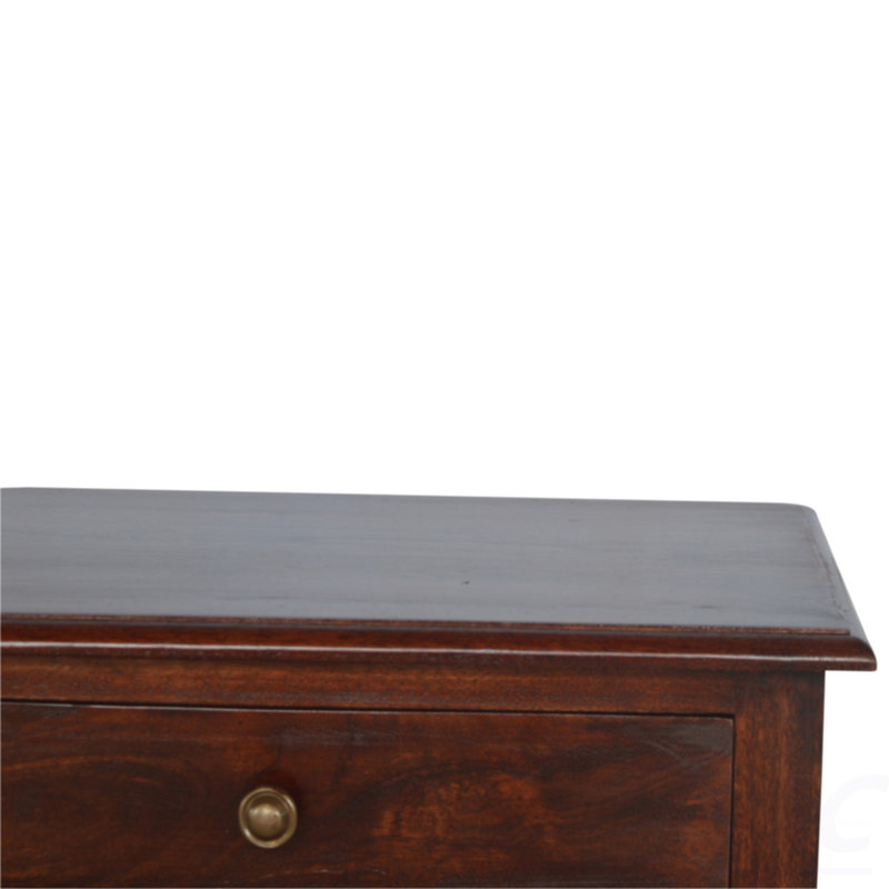 Solid Wood Turned Occasional Table, 1-Drawer, Brown, Table