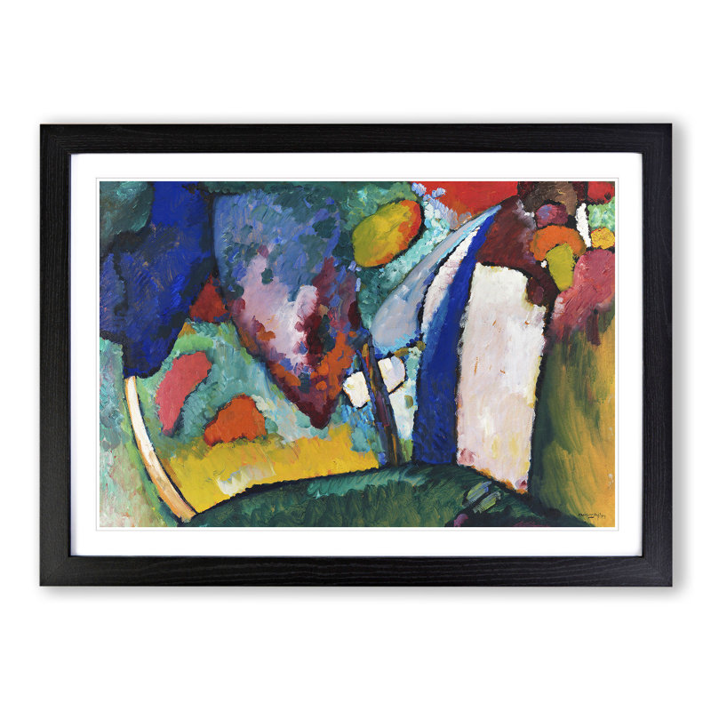 The Waterfall by Wassily Kandinsky - Picture Frame Painting, 27cm H x 36cm W x 2cm D, Black