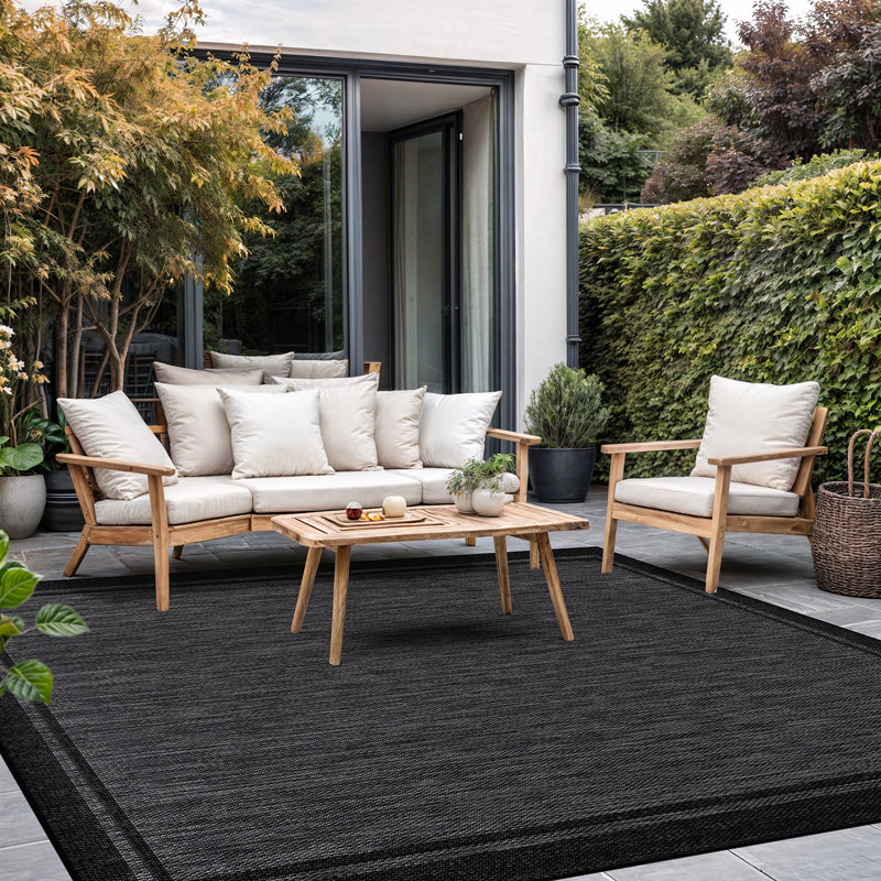 Mekih Summer Indoor Outdoor Solid Rug_Grey, Rectangle 10' x 14'