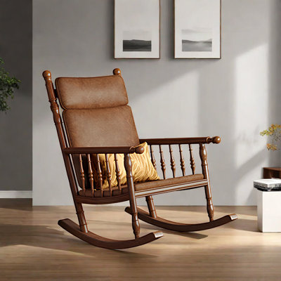 Chaise berçante en bois massif