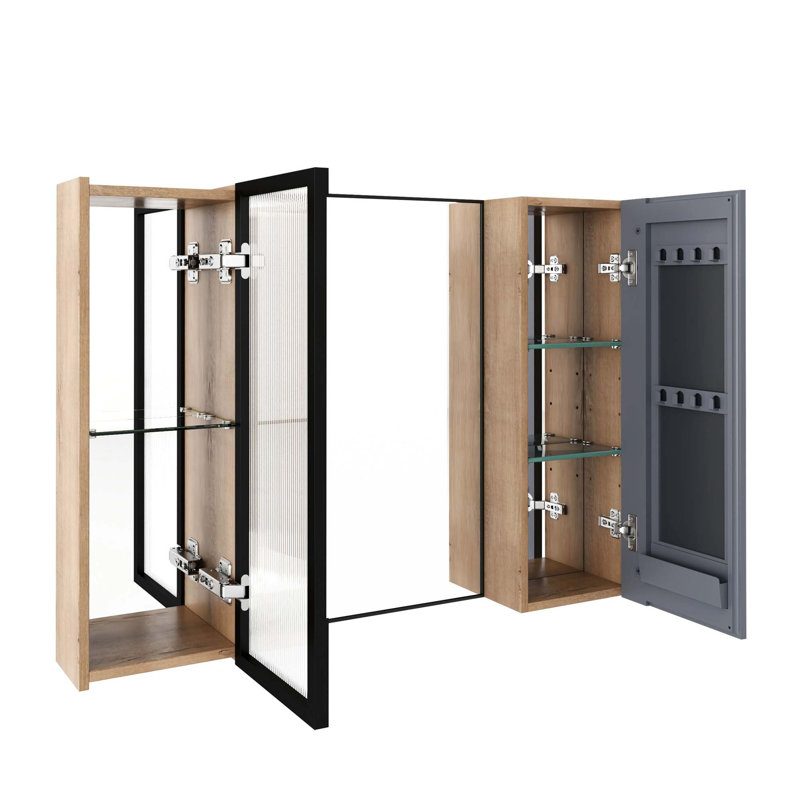 Armoire de rangement murale peu encombrante avec porte à fermeture en douceur et rangement réglable