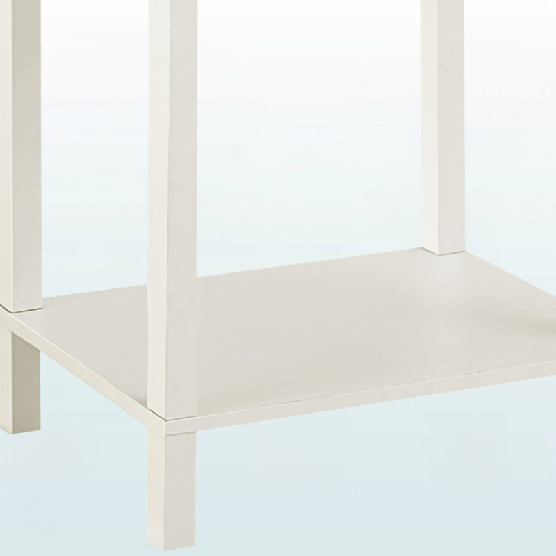 Table d'appoint Geoffrey en stratifié blanc avec tiroir de rangement, H 23,25 po x l 17,88 po x P 11,57 po