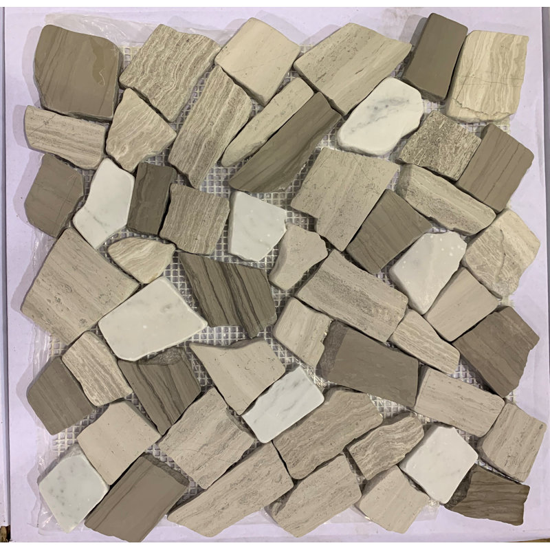 Athens Grey Marble with Carrara White Natural Stone Random Sized Wall & Floor Tile