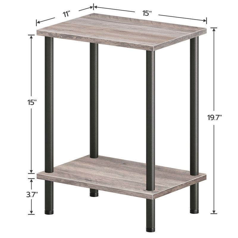 Petrillo 19.7" Small Tall End Table, Gray