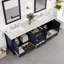 Meuble-lavabo double 78 po x P 22 po Minnich avec comptoir en quartz blanc Carrara